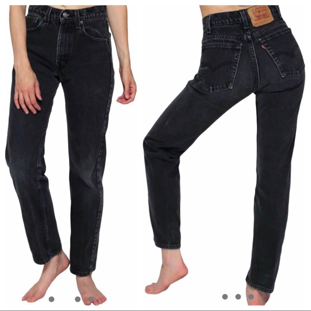 LEVI’S Vintage Black 505 High Waist Mom Jeans RARE